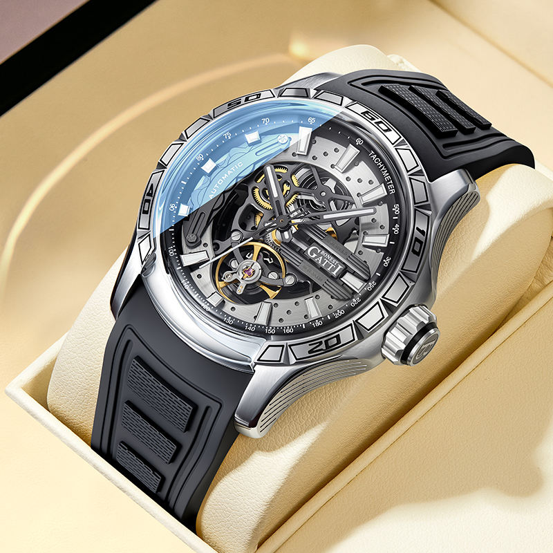 Bugatti Racing Style Skeleton Automatic Watch